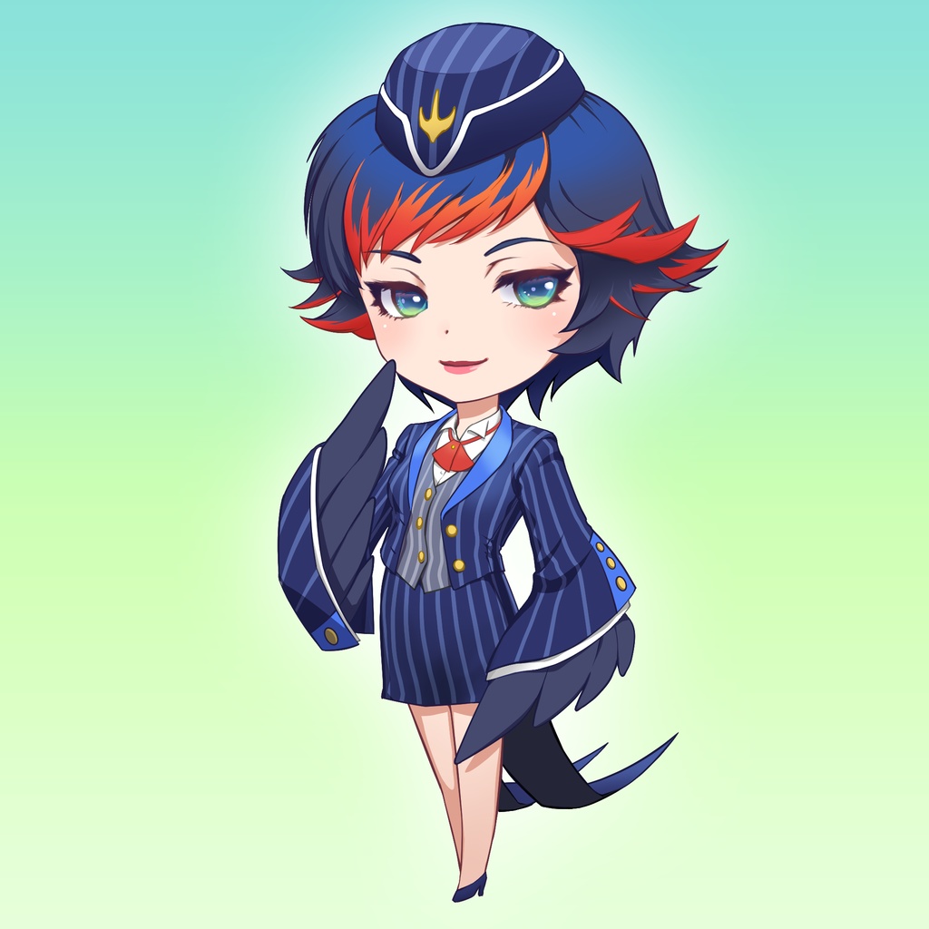 NFTアート『PrettyBirdyGirls』#002_ツバメ/アクキー