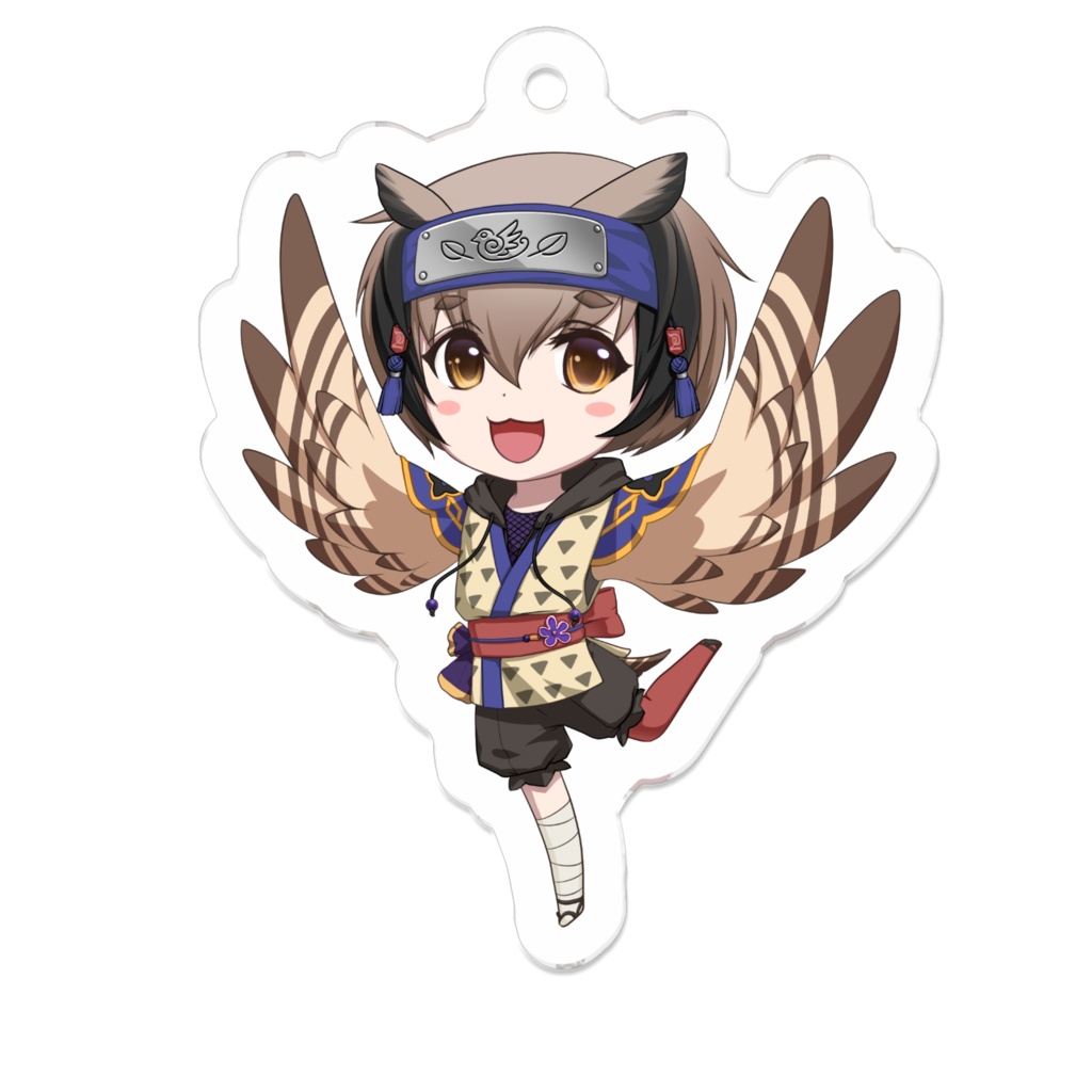 NFTアート『PrettyBirdyGirls』#004_コノハズク／アクキー