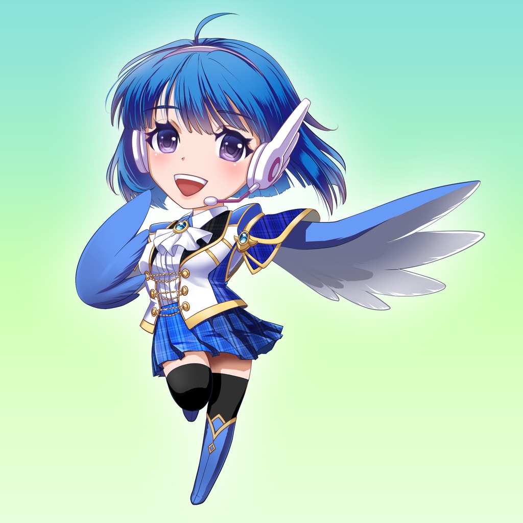 NFTアート『PrettyBirdyGirls』#006_オオルリ/アクキー