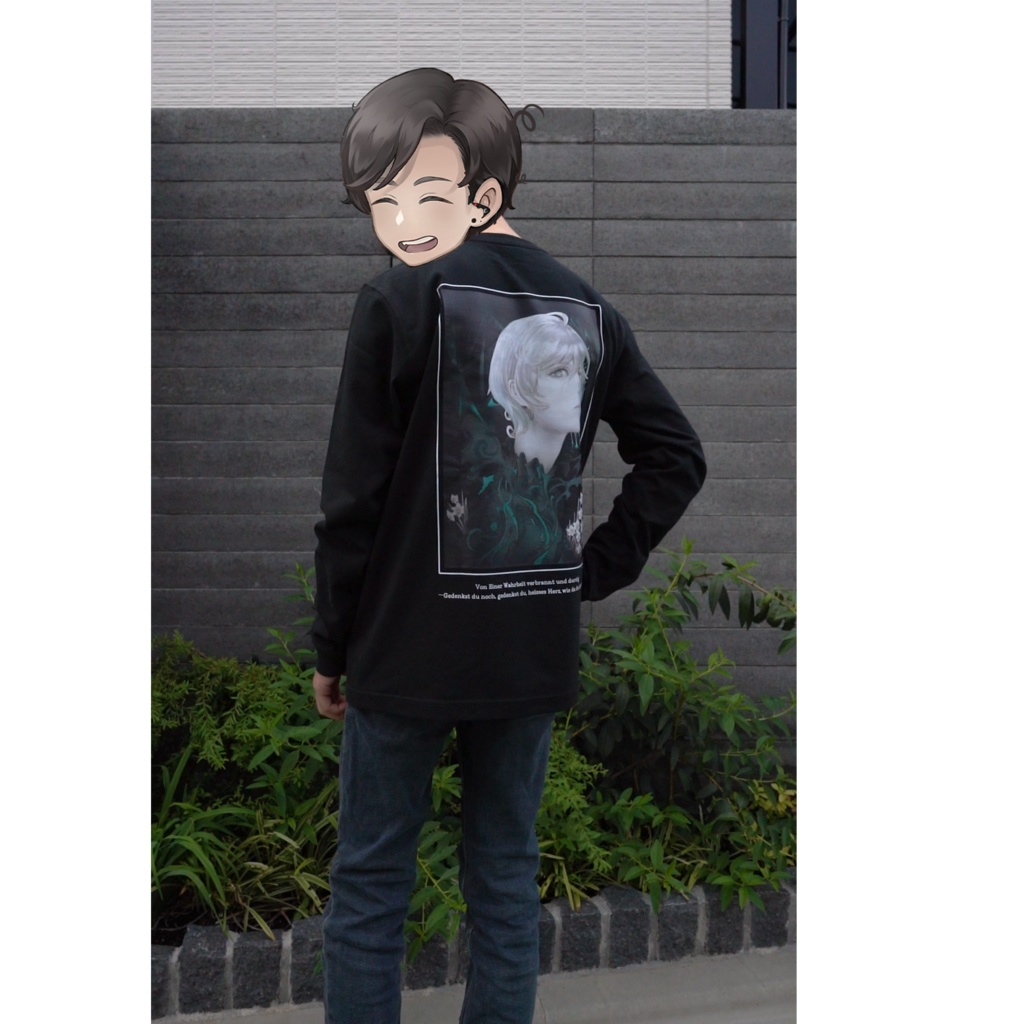 KARMA:001 Backprint Long sleeve shirt Black