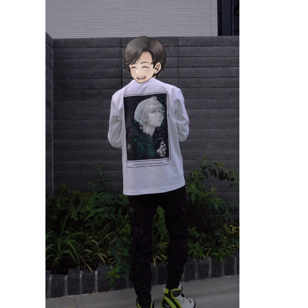 KARMA:001 Backprint Long sleeve shirt White