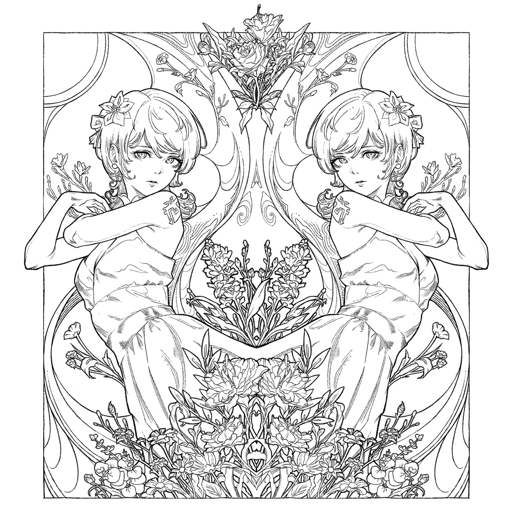 "Frühling" Contra Weaved Rubber Tag Shirt White