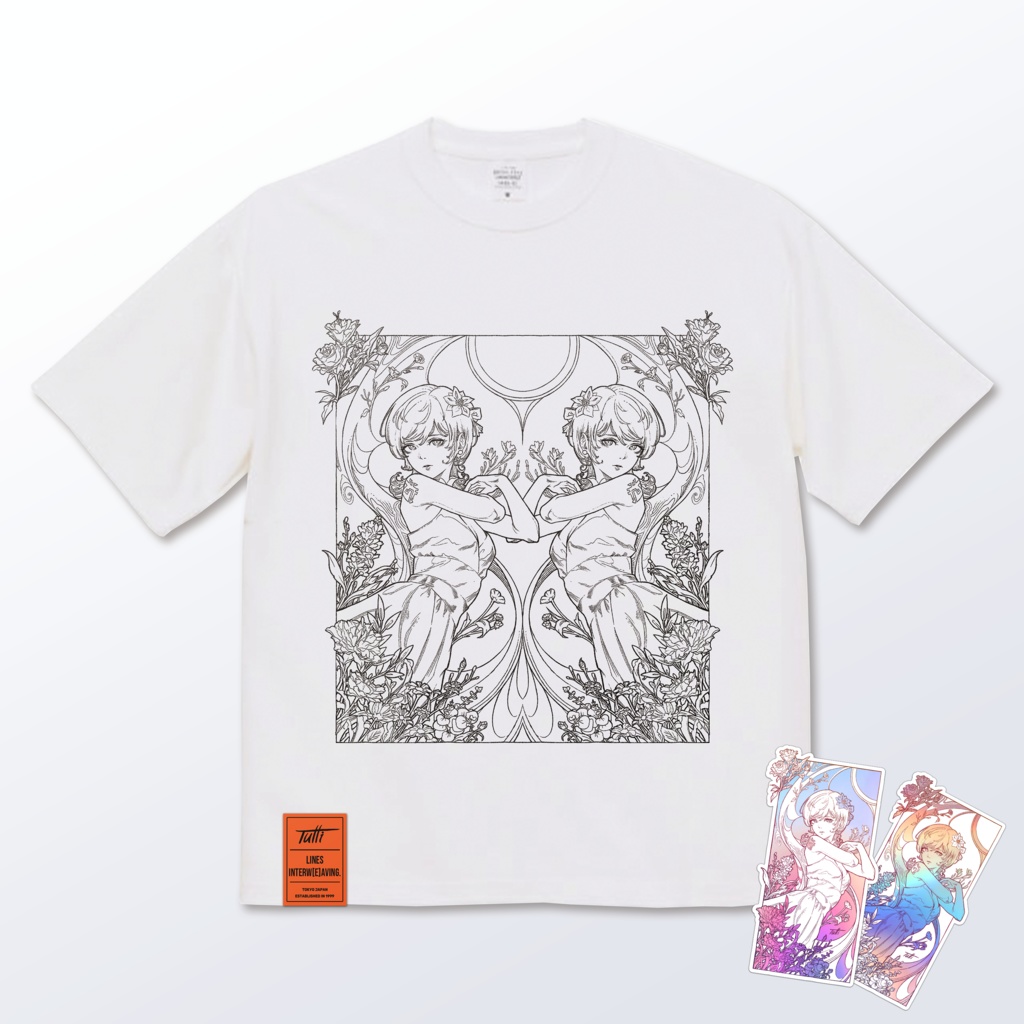 "Frühling" Contra Weaved Rubber Tag Shirt White