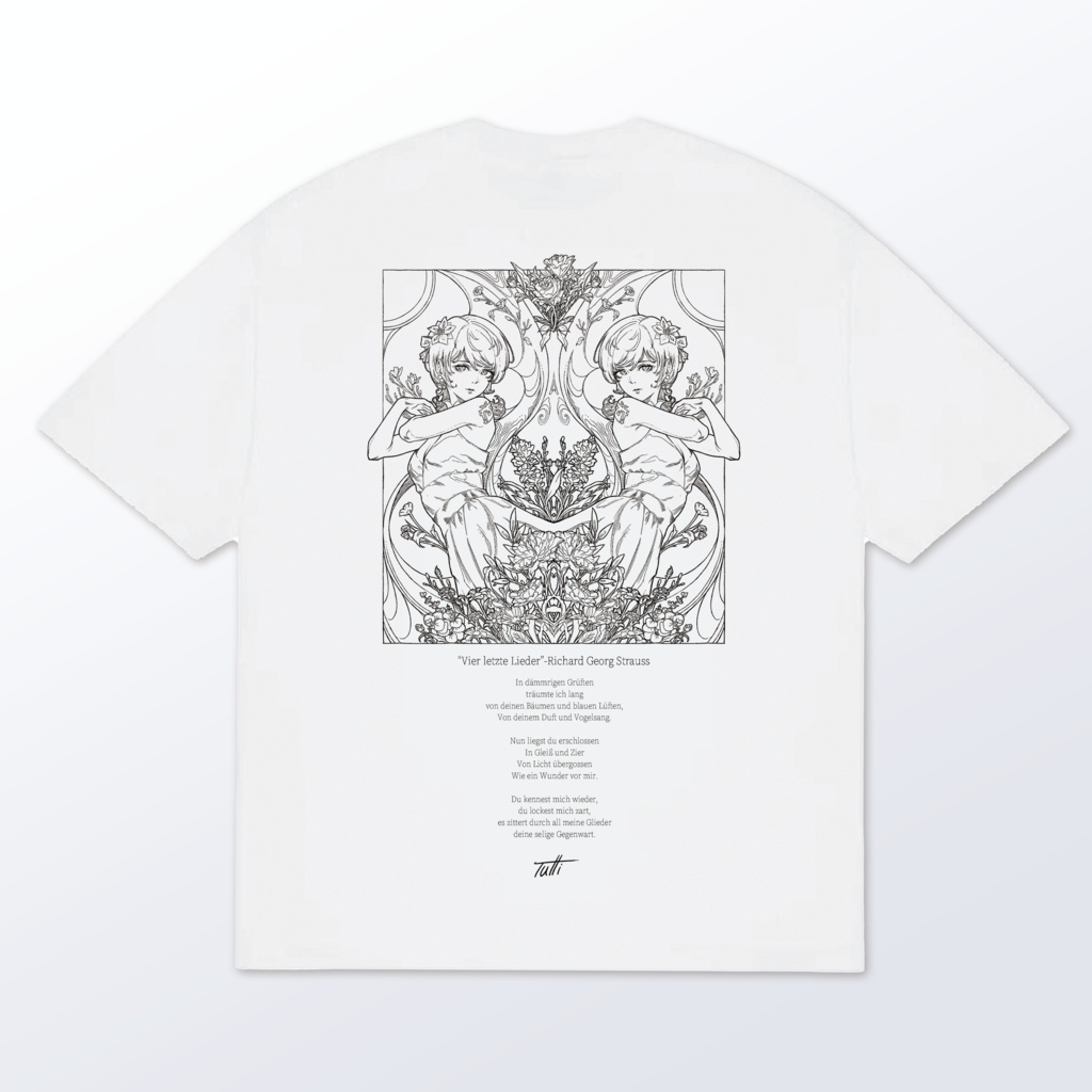 "Frühling" Contra Weaved Rubber Tag Shirt White