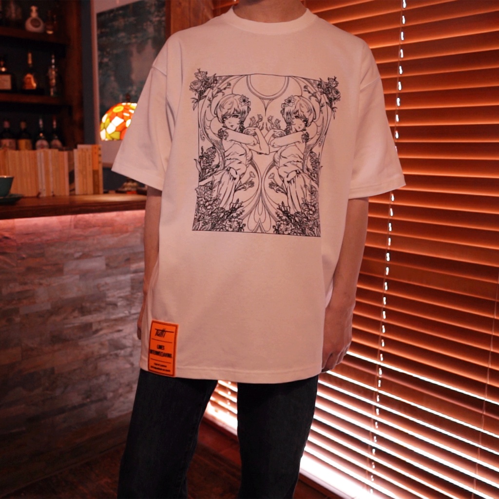 "Frühling" Contra Weaved Rubber Tag Shirt White