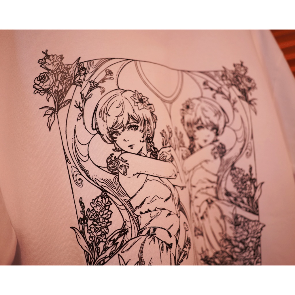 "Frühling" Contra Weaved Rubber Tag Shirt White