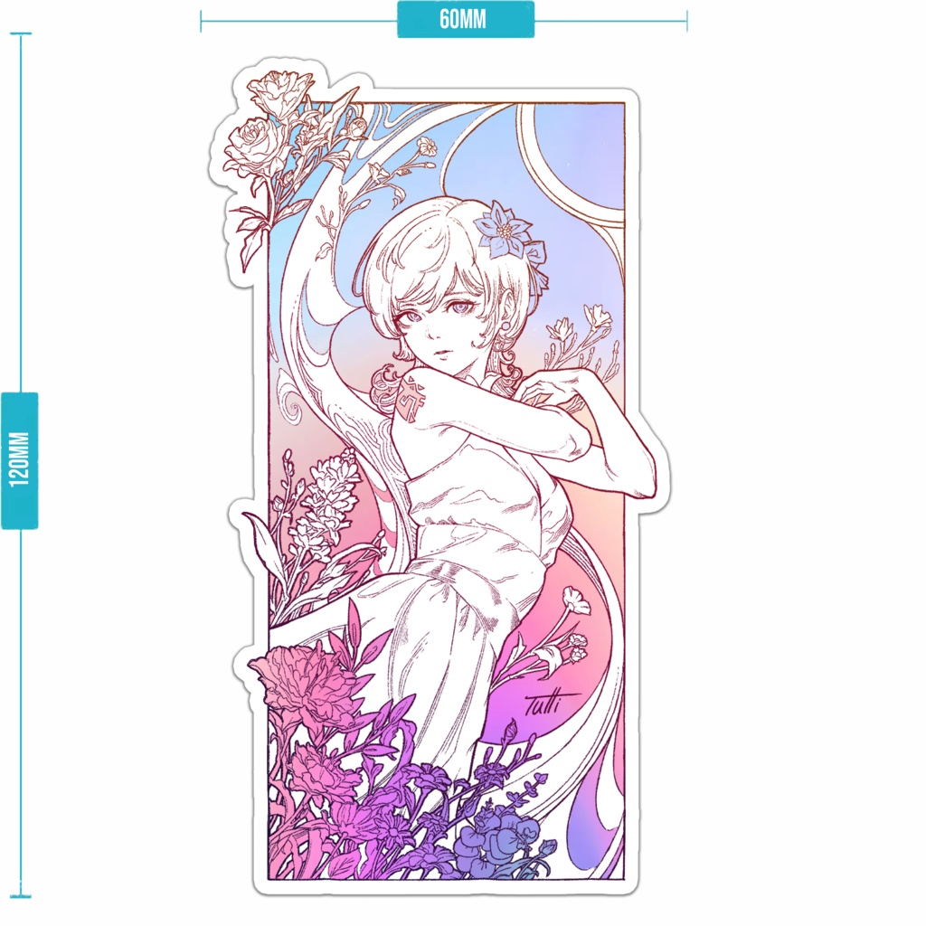 "Frühling" Art Nouveau Linedraw Shirt