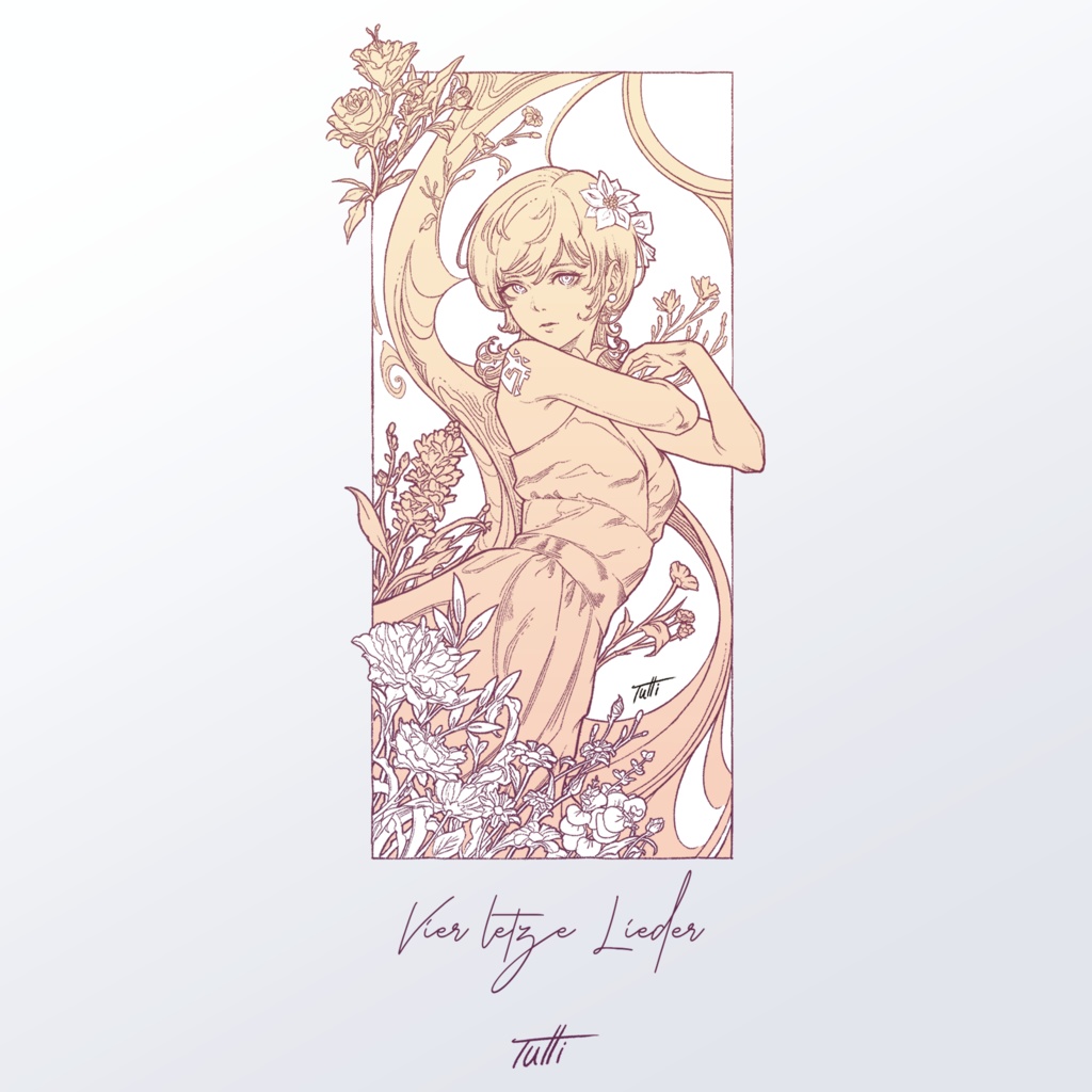 "Frühling" Art Nouveau Linedraw Shirt