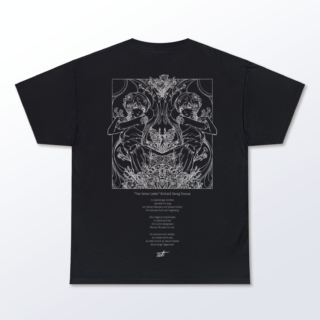 "Frühling" Contra Weaved Rubber Tag Shirt Black