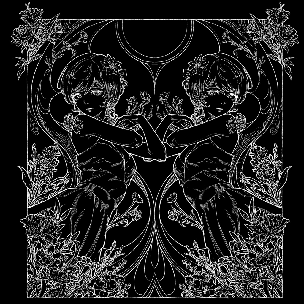 "Frühling" Contra Weaved Rubber Tag Shirt Black