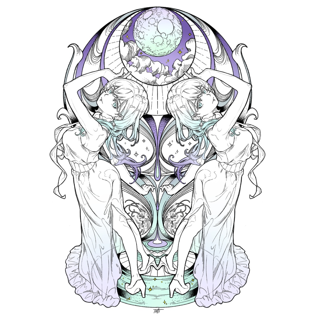 Teardrop:Luna Gradient Long sleeve shirt【受注生産】