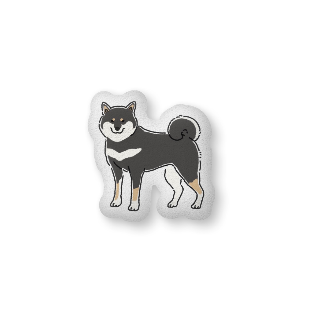 柴犬のふかふかクッション(黒柴)