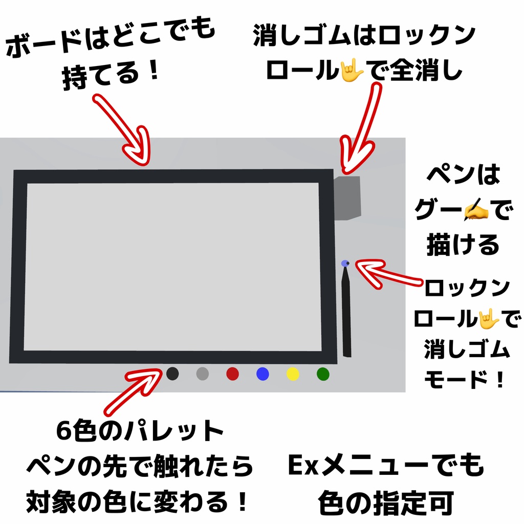 【MA対応】持てる!置ける!描ける!「かきかきボード」【VRChat】