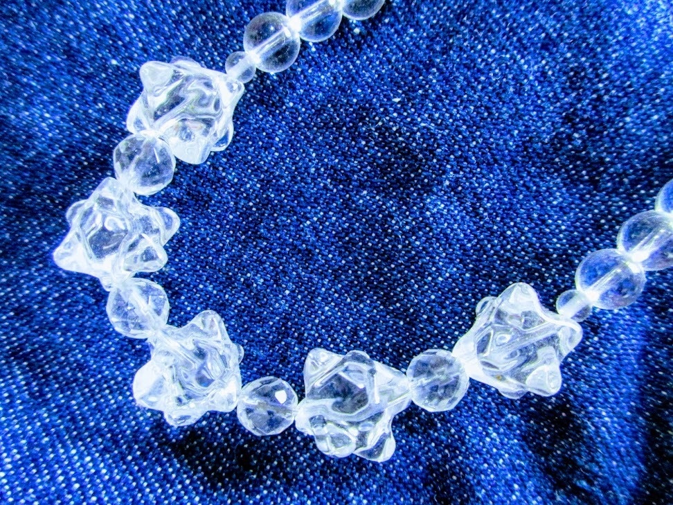 【ハンドメイド】マカバスターカット水晶(10mm)デザインネックレス