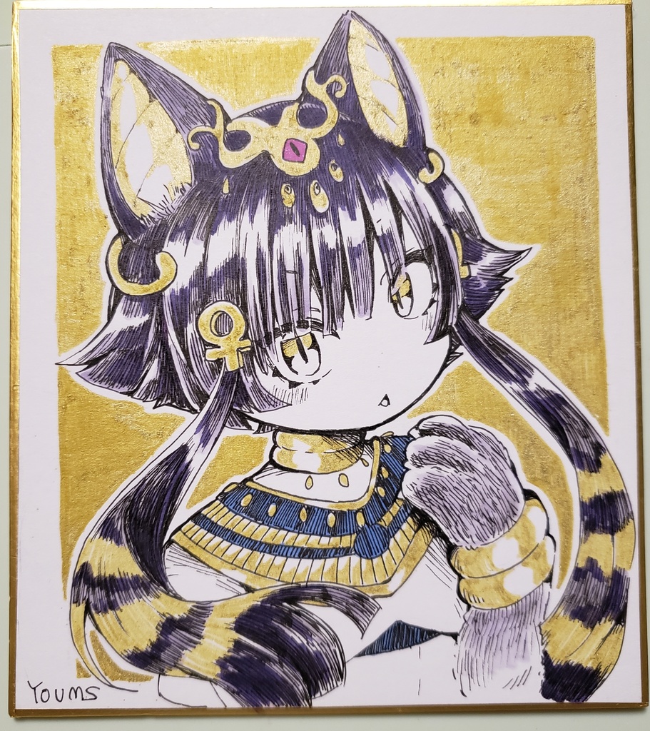 原画 ミニ色紙バステトちゃん Youms Booth