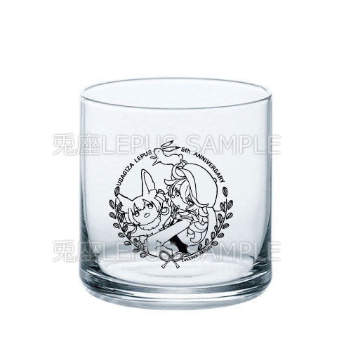 【つくしあきひと先生描き下ろし‼ベーカリー兎座Lepus5周年グッズ】ロックグラス