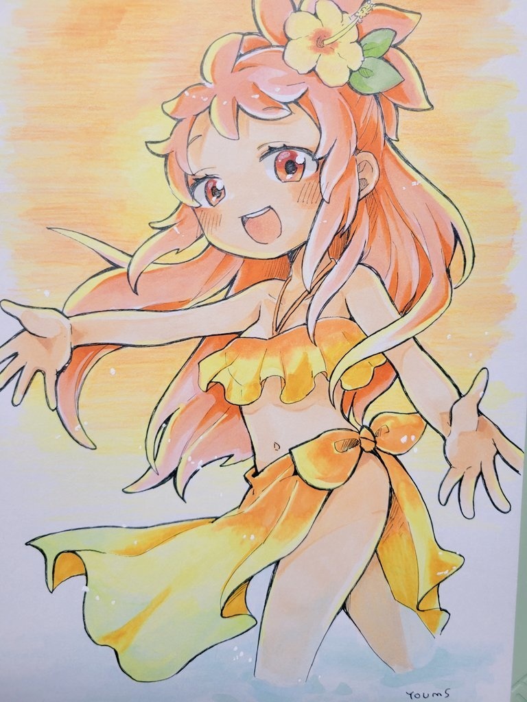 【アナログ原画】海ミーティ