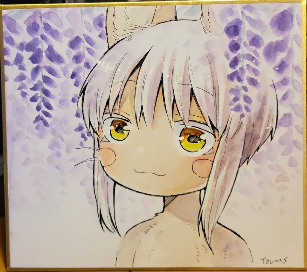 【手描き原画】ミニ色紙　藤