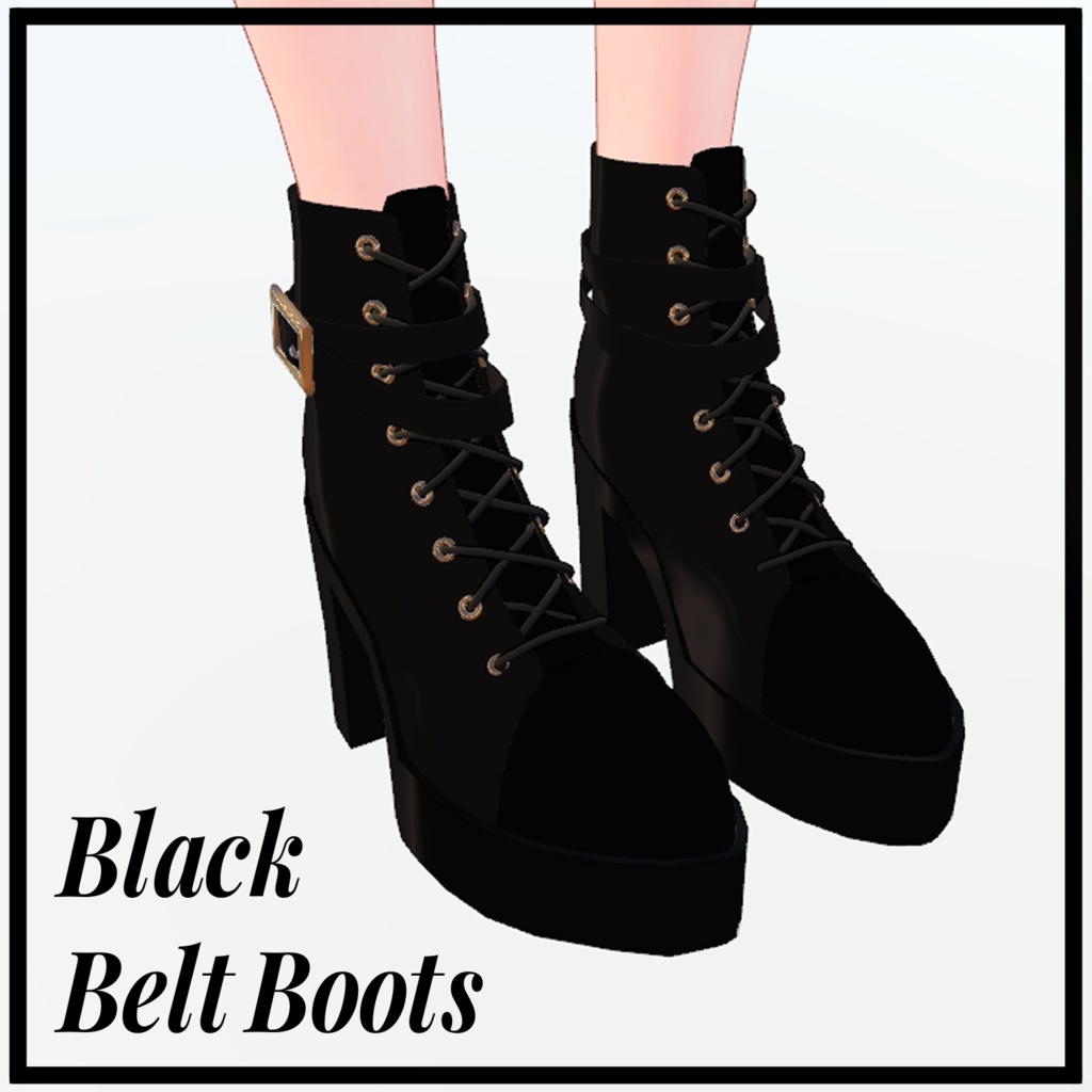 [桔梗]FREE!! Black Belt Boots/ブラックベルトブーツ