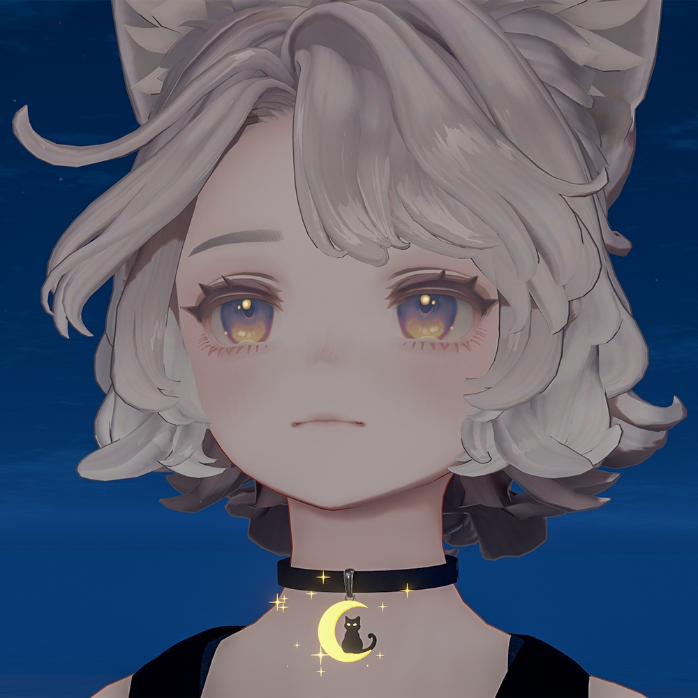 【月の発光カラー×3種パーティクル】月猫チョーカー【8/23までセール中✨】