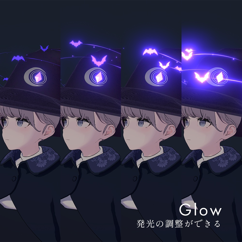 【コウモリ・ハート・羽根がめぐる】夜想の魔女帽子 -Nocturne Witch Hat-【10/11までセール中!】