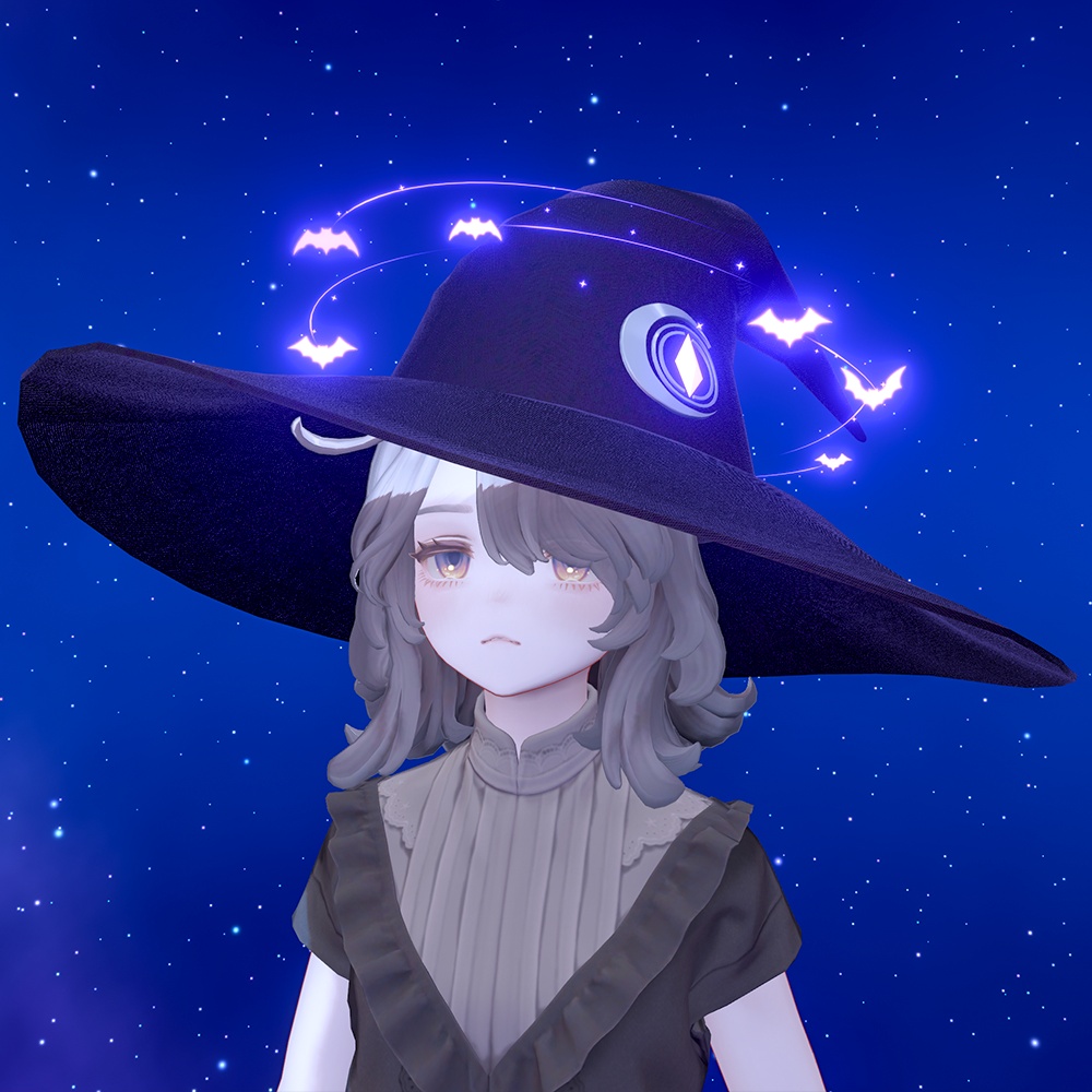 【コウモリ・ハート・羽根がめぐる】夜想の魔女帽子 -Nocturne Witch Hat-【10/11までセール中!】