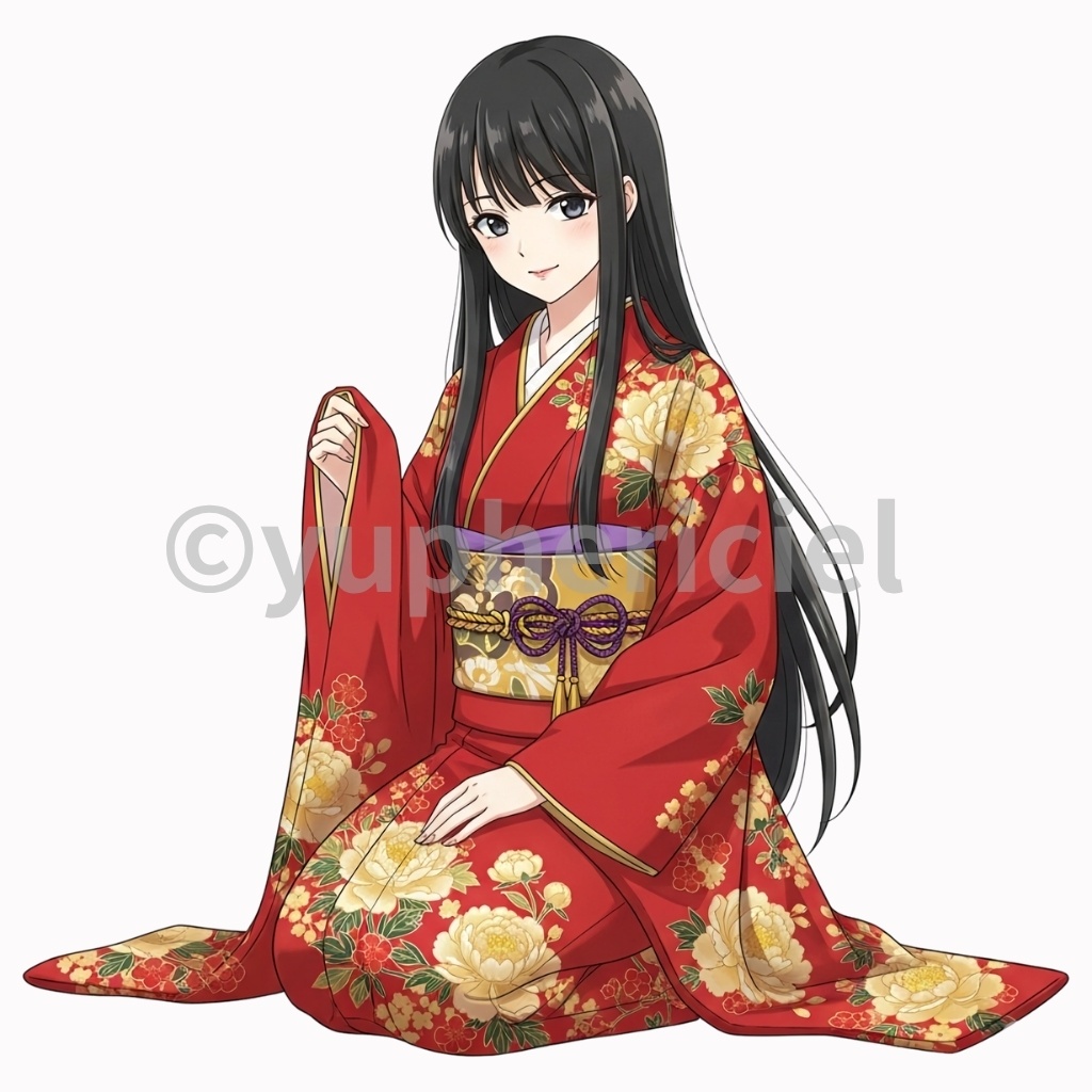 「ユーフェリシエル 着物少女素材集 - 茜編」