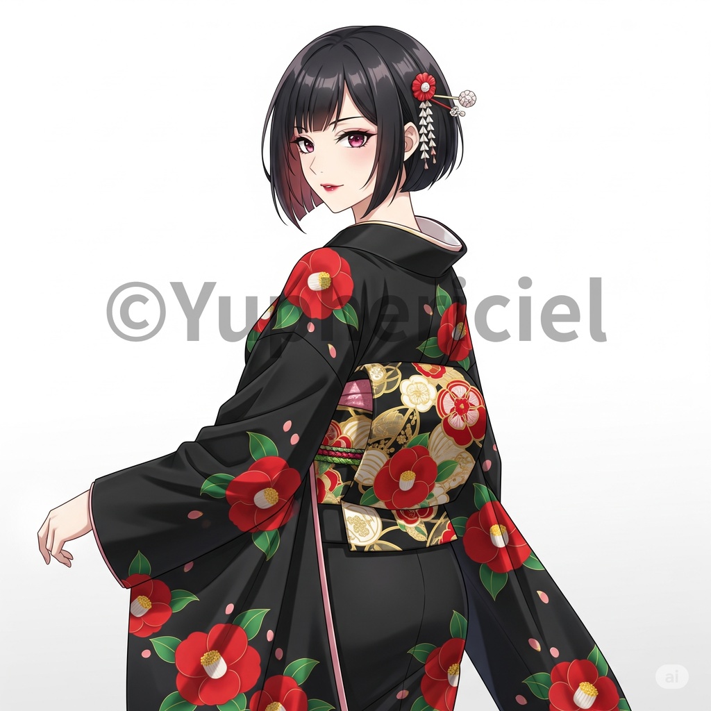 🌺 ユーフェリシエル 着物少女素材集 - ツバキ編 🌺