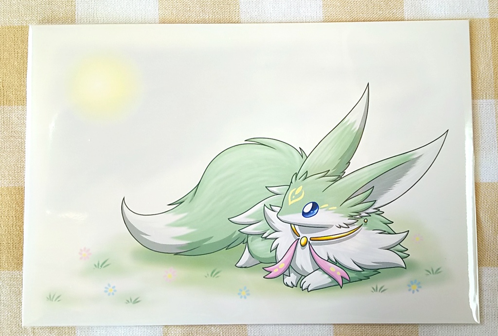 ポストカード(緑の小動物２)