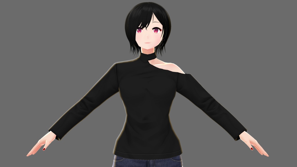 【Vroid】ワンショルダーシャツB