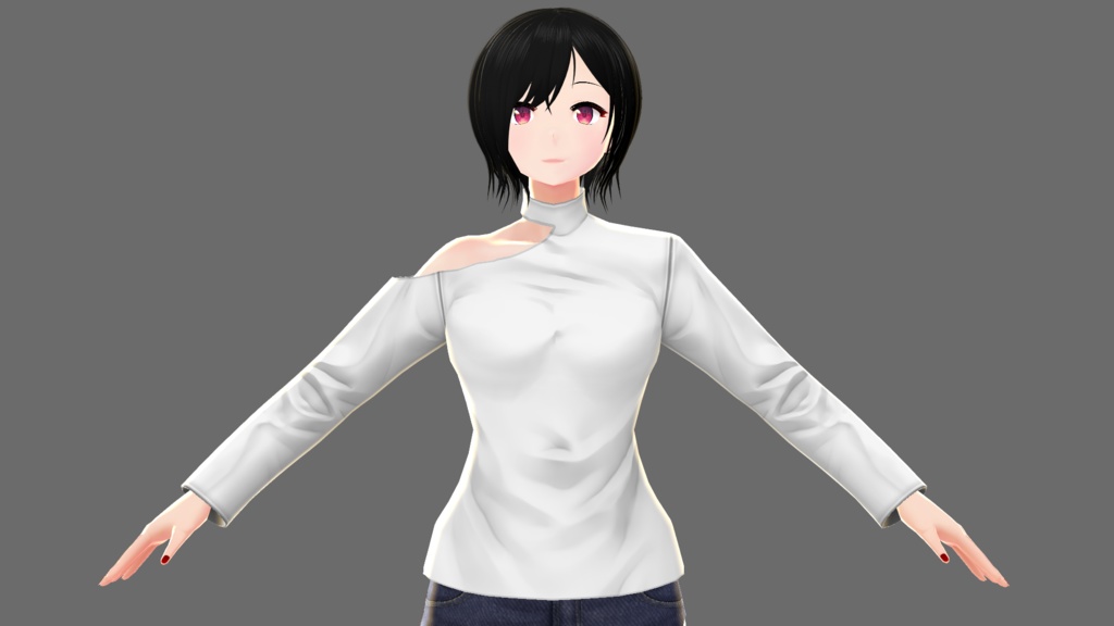 【Vroid】ワンショルダーシャツB