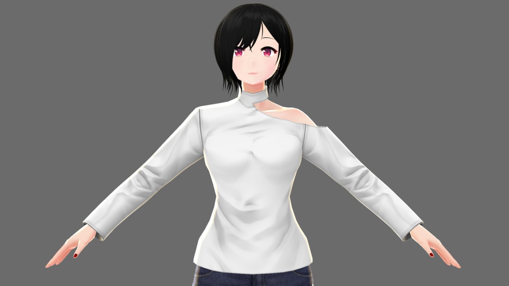 【Vroid】ワンショルダーシャツB