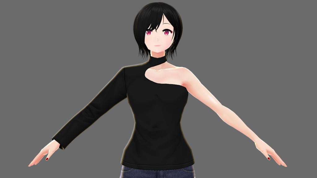 【Vroid】ワンショルダーシャツC