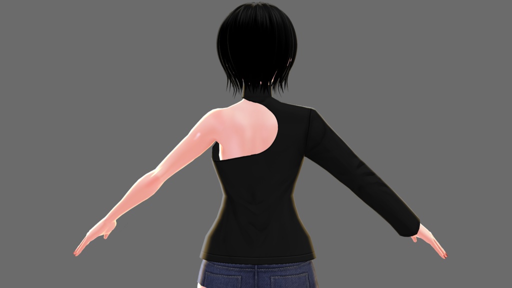 【Vroid】ワンショルダーシャツC