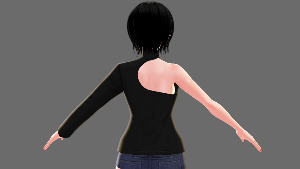 【Vroid】ワンショルダーシャツC