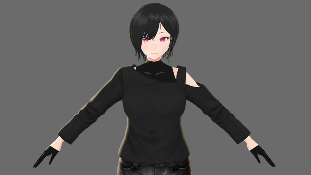 【Vroid】ワンショルダーシャツD