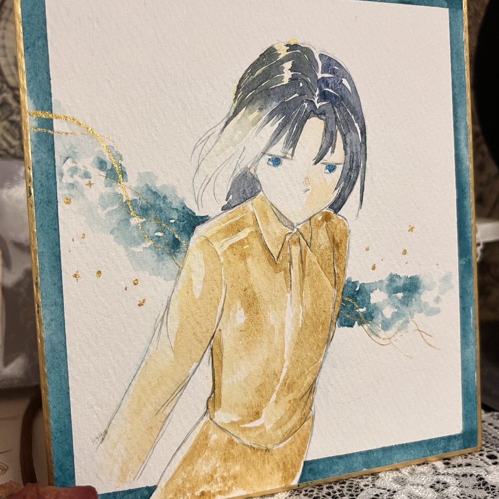 【一点物】透明水彩原画「強か」