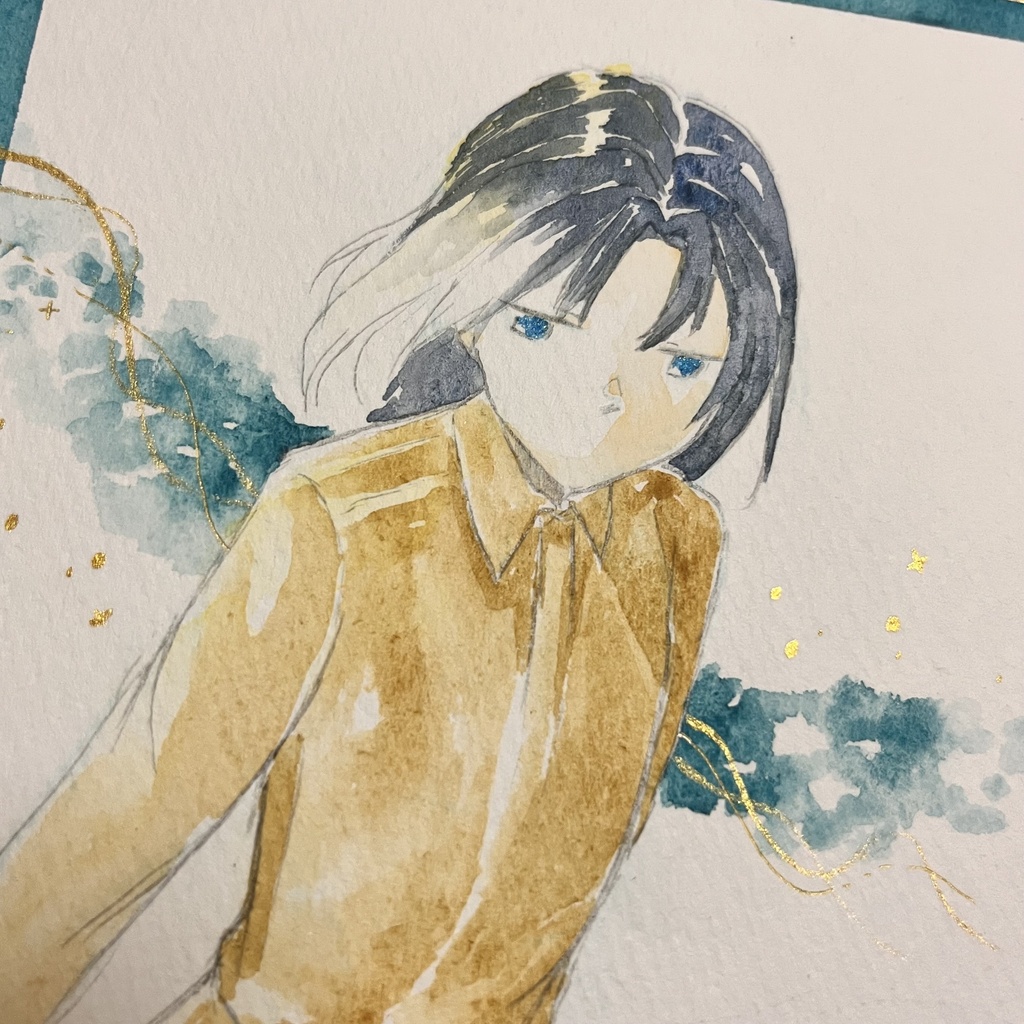 【一点物】透明水彩原画「強か」