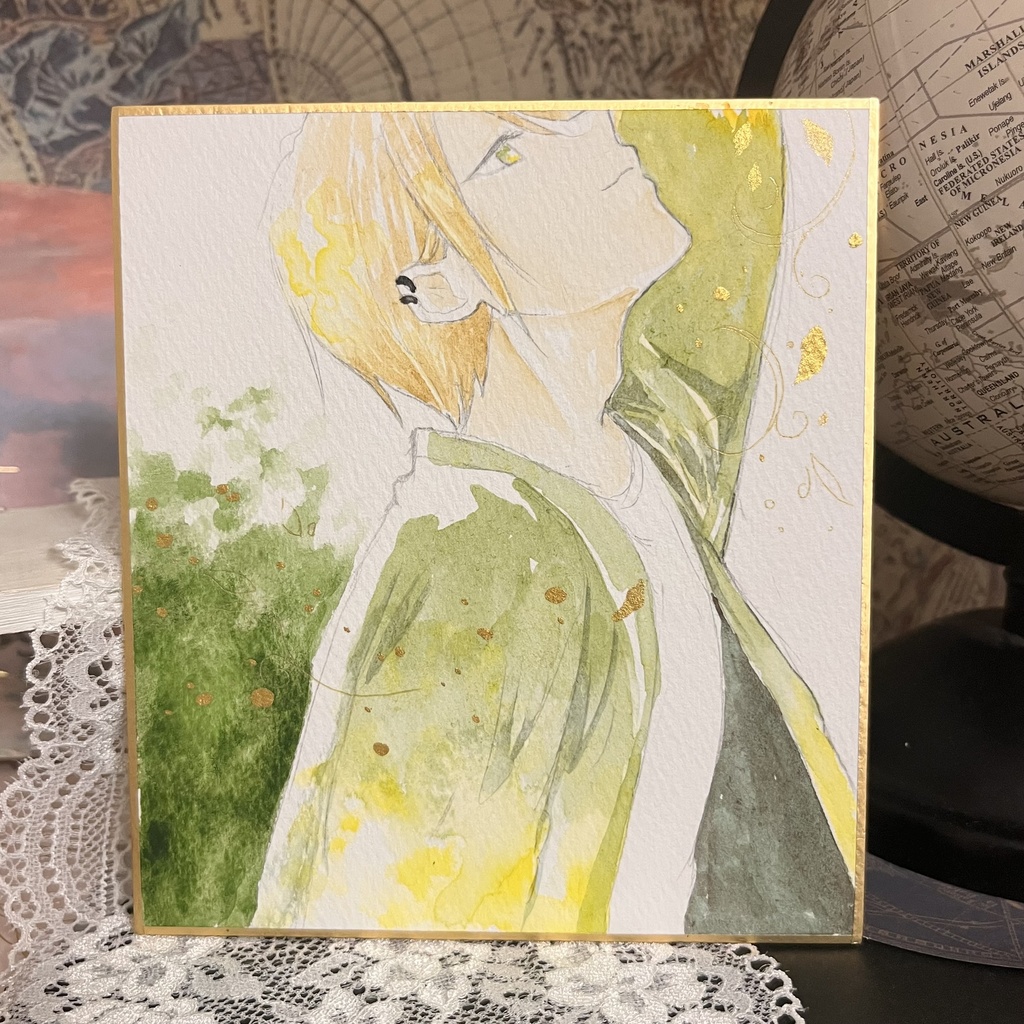 【一点物】透明水彩原画「希望を手に」