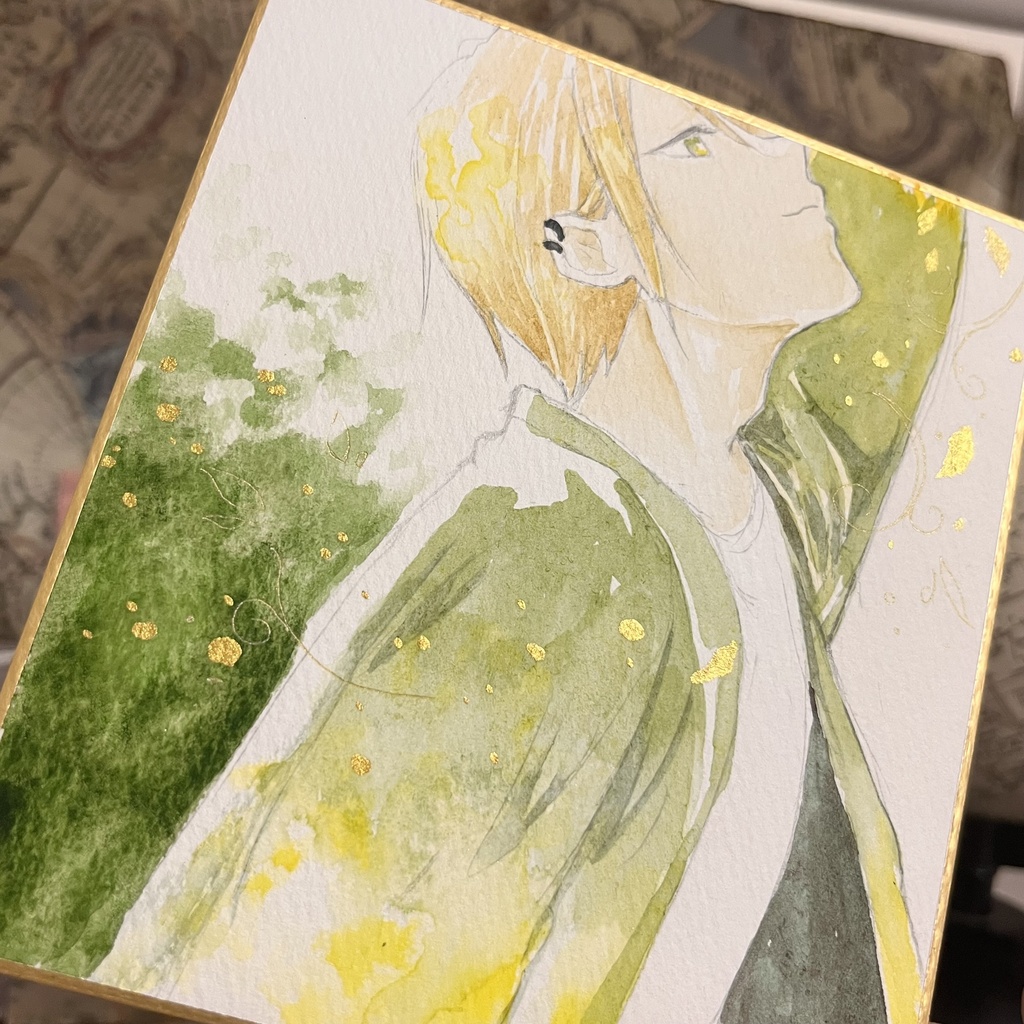 【一点物】透明水彩原画「希望を手に」