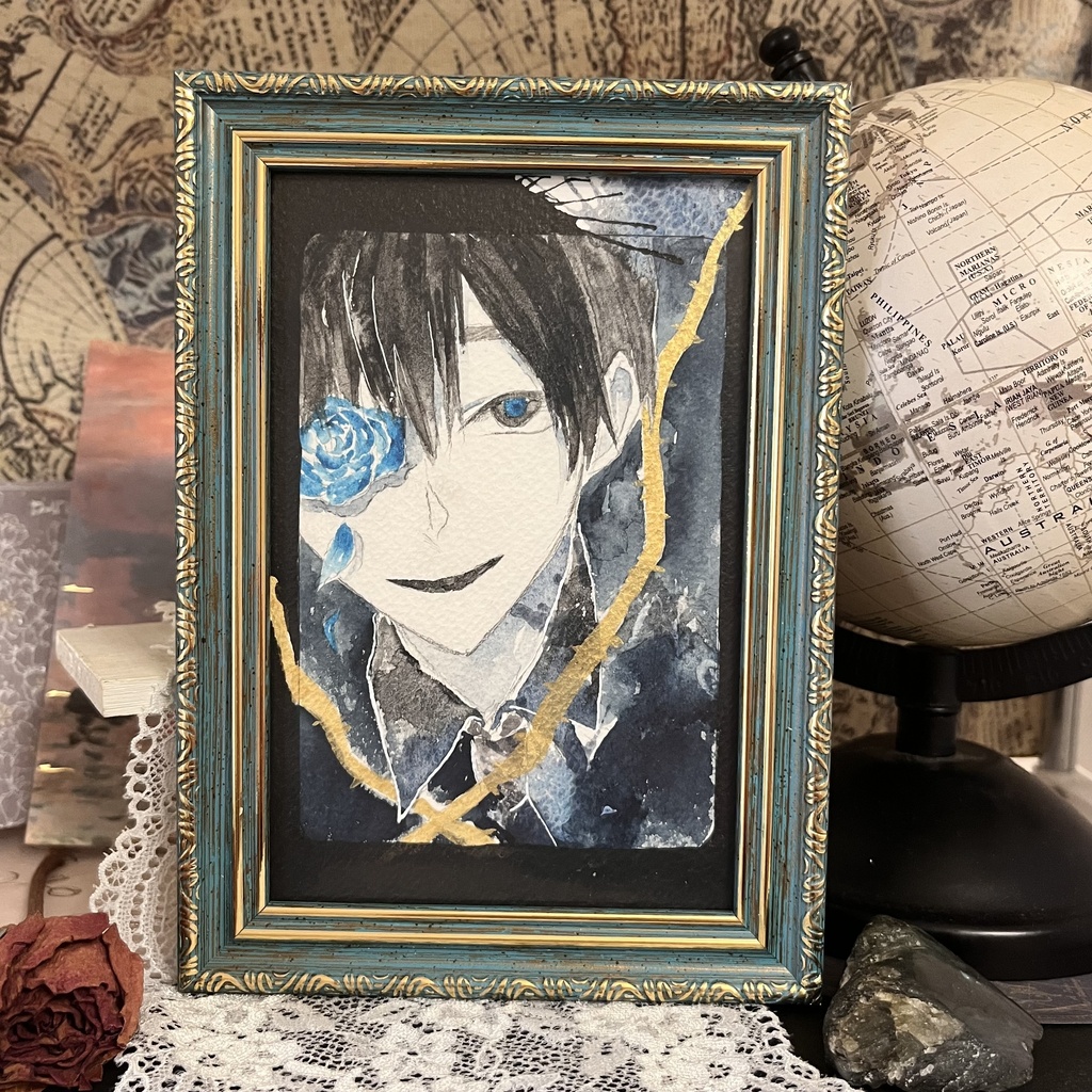 【一点物】透明水彩原画「茨と」