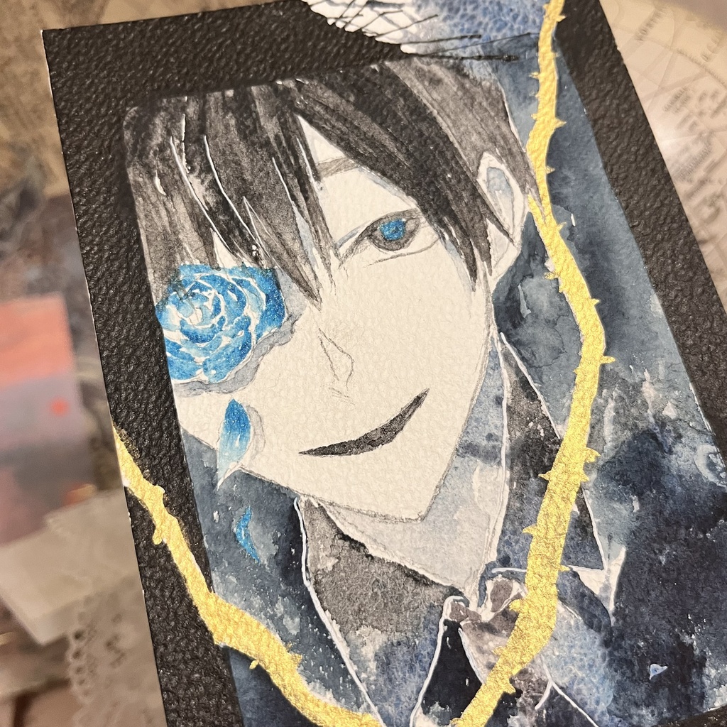 【一点物】透明水彩原画「茨と」