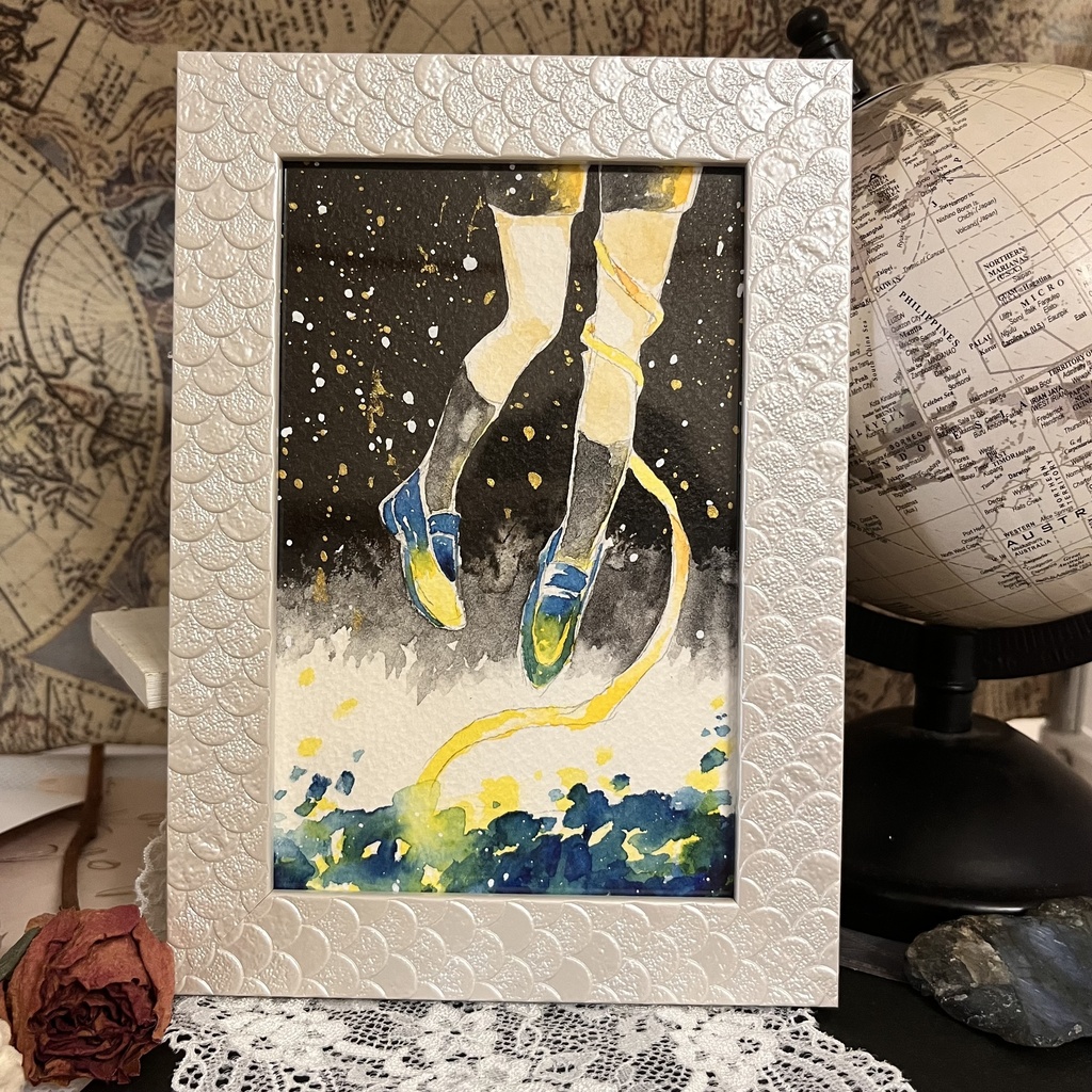 【一点物】透明水彩原画「繋がり」