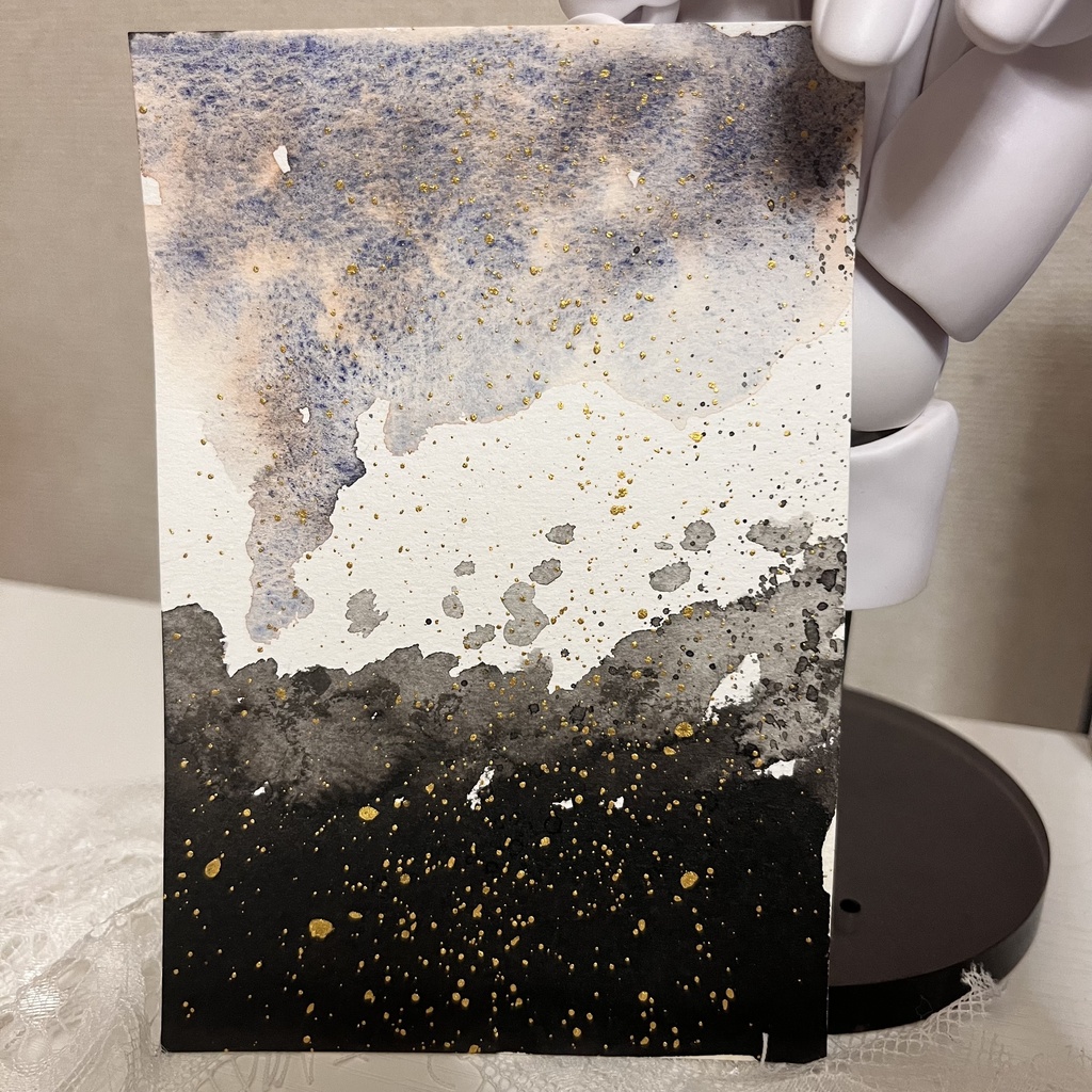 【一点物】透明水彩原画「夜の境界」