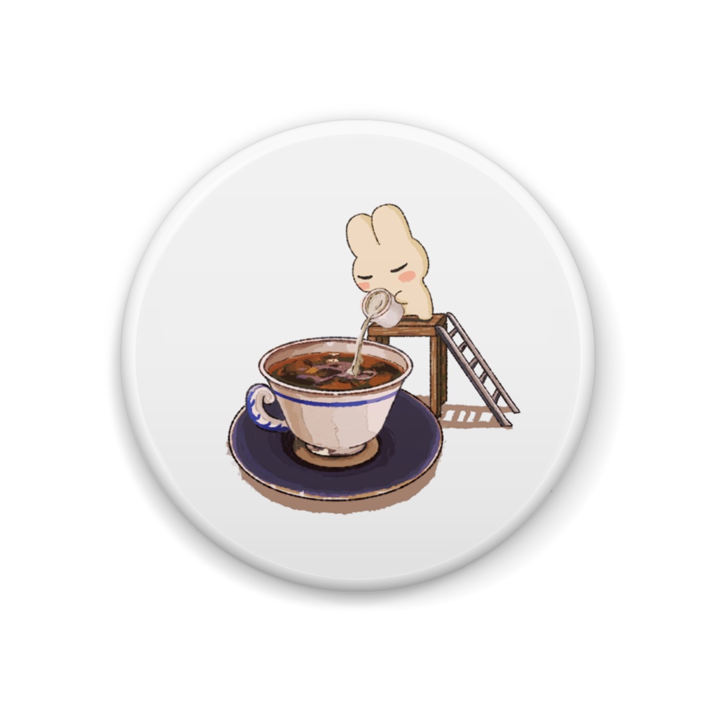 うさぎ喫茶の缶バッチ