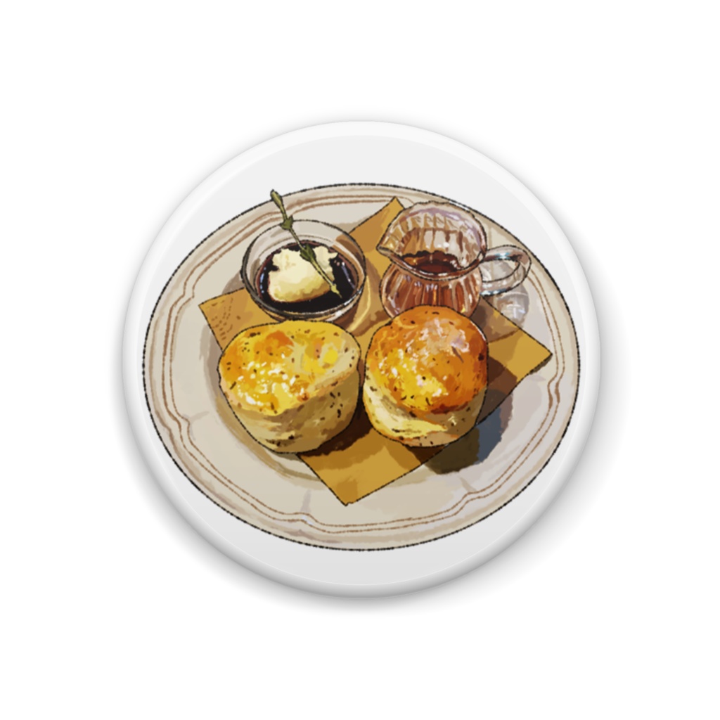 食べ物の缶バッチ