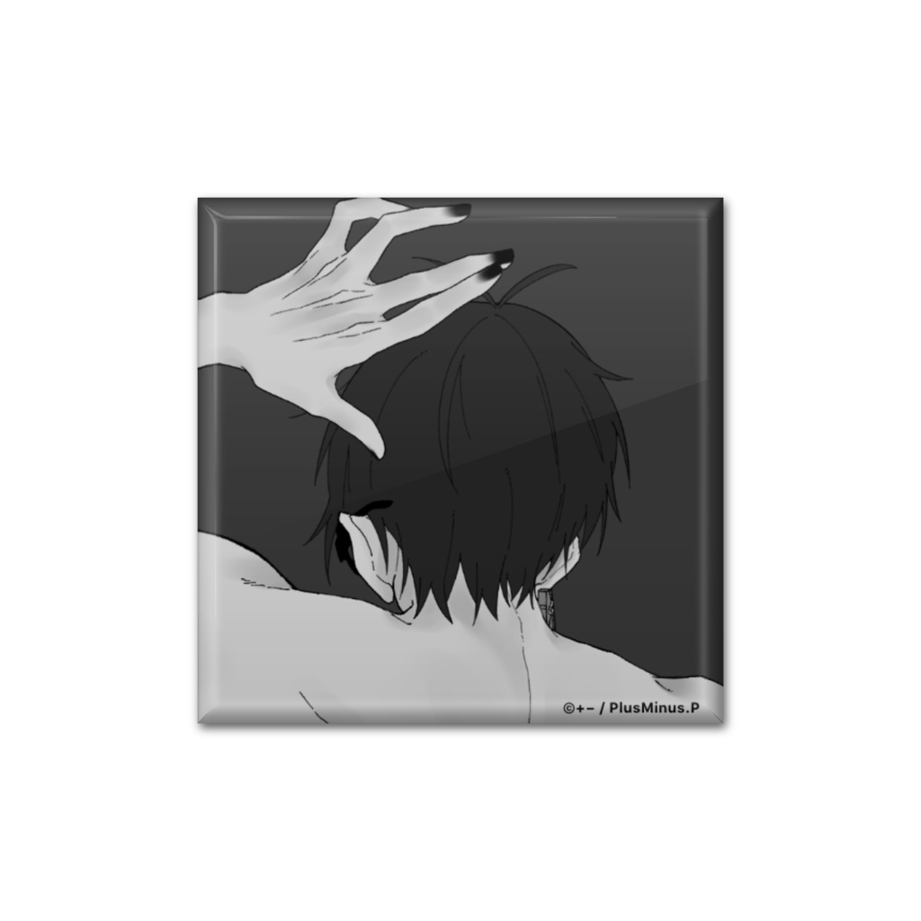 +− 缶バッジ 四角 カタバミver. ②