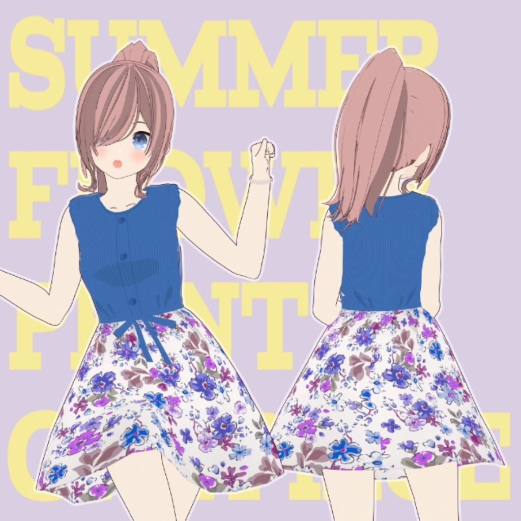 【VRoid用】夏のワンピースset