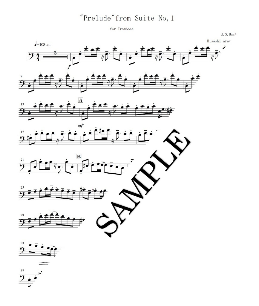 "Prelude"from Cello Suite No.1/Bach/Jazz arrange 「プレリュード」無伴奏チェロ組曲第1番より/ジャズアレンジ