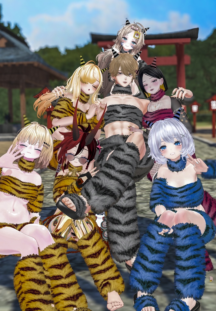 【14 + α アバター対応】もこもこおに (VRC想定衣装) ❤️クマリちゃん対応❤️